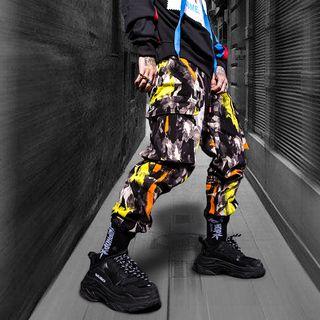 Couple Matching Print Cargo Pants