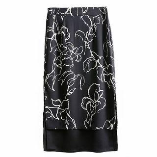 Midi Printed Chiffon Skirt
