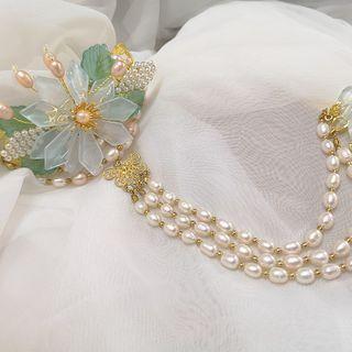 Flower Freshwater Pearl Hair Clip