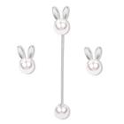 Faux Pearl Rabbit Brooch 1924 - Set Of 3 - Rabbit - One Size