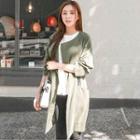 Drawstring Open Front Long Jacket As Shown In Figure - One Size