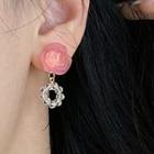 Flower Alloy Dangle Earring 1 Pair - Stud Earring - S925 Silver Needle - Pink - One Size