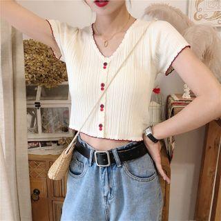 Short-sleeve Slim-fit Cropped Top