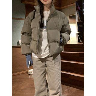 Turtle-neck Zip-up Padded Jacket