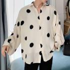 Oversized Dotted Shirt Floral - One Size