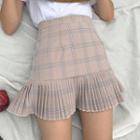 Plaid Accordion Mini Skirt