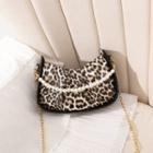 Leopard Print Shirred Crossbody Bag Black - One Size