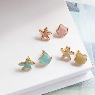Non-matching Starfish & Shell Earring