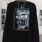 Skull Printed Long-sleeve T-shirt