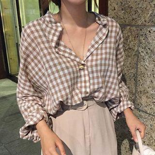 Gingham Shirt Khaki - One Size