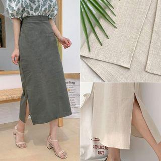 Deep-slit Long H-line Skirt