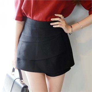Inset Shorts Tiered Mini Skirt