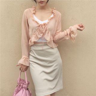 Ruffle Chiffon Jacket