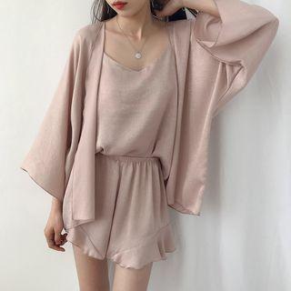 Loungewear Set: Camisole + Robe + Shorts