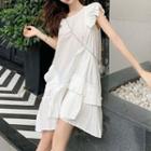 Asymmetric Ruffle Trim Sleeveless A-line Dress