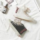 Zip Detail High Top Lace-up Sneakers