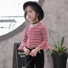 Long-sleeved Crewneck Striped T-shirt