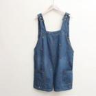 Cherry Embroidered Short Dungaree