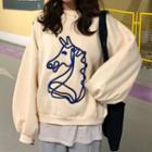 Horse Embroidered Sweatshirt