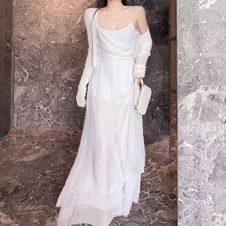 Spaghetti Strap Jumpsuit / Cardigan
