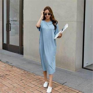 Round-neck Plain T-shirt Dress