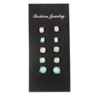 Set Of 6: Gemstone Stud Earring Set Of 6 - As Shown In Figure - One Size