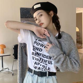 Camisole Top / Cutout Sweater / Short-sleeve Lettering T-shirt