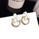 Shell Flower Alloy Hoop Dangle Earring 1 Pair - Gold - One Size