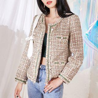 Tasseled Trim Tweed Jacket