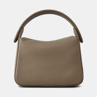 Genuine Leather Shoulder Bag Gray - One Size