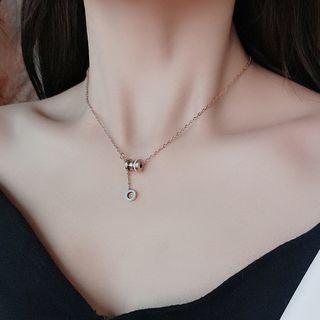 Geometric Pendant Stainless Steel Choker Champagne - One Size