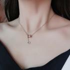 Geometric Pendant Stainless Steel Choker Champagne - One Size