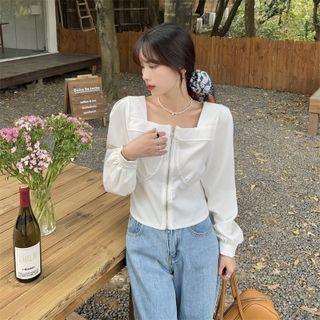 Square Neck Zip Blouse