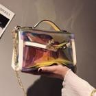 Set: Belted Iridescent Crossbody Bag + Pouch
