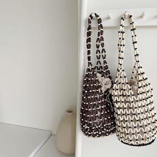Wooden Bead Net Bag & Pouch