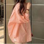 Long-sleeve Striped Button-up Light Shirt