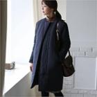 Collarless Snap-button Padded Jacket