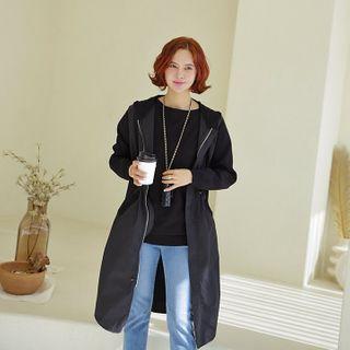 Knit-panel Hooded Parka