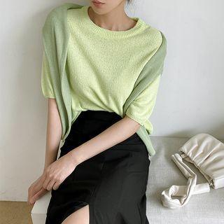 Pastel Loose-fit Boucl  Knit Top