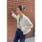 Fringe-edge Flap Tweed Jacket