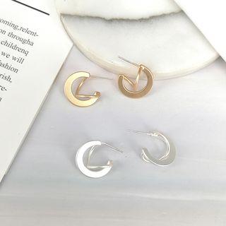 Matte Alloy Open Hoop Earring