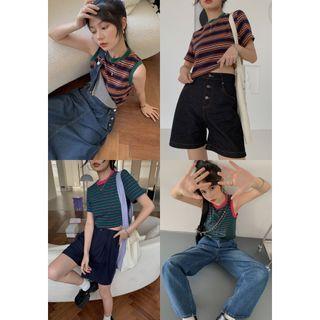 Striped Cropped T-shirt / Tank Top