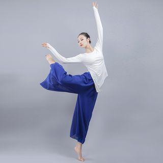 Long-sleeve Sports T-shirt / Wide-leg Pants / Set