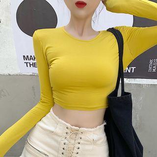 Cropped Long-sleeve Slim-fit Top