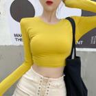 Cropped Long-sleeve Slim-fit Top