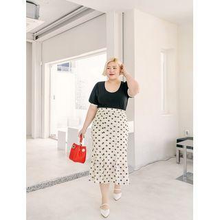 U-neck Puff-sleeve Ringer T-shirt