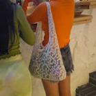 Flower-embroidered Sheer Shopper Bag