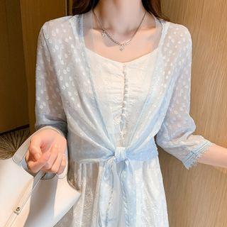 Elbow Sleeve Chiffon Cardigan
