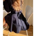 Half-placket Tie-waist Minidress