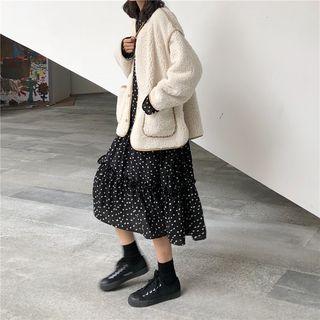 Fleece Loose-fit Jacket As Figure - One Size